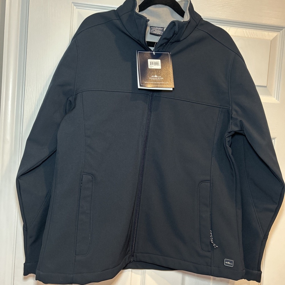 NWT Charles River Women's Classic Soft Shell Jacket  Navy/Vapor‎ Grey Large 5718